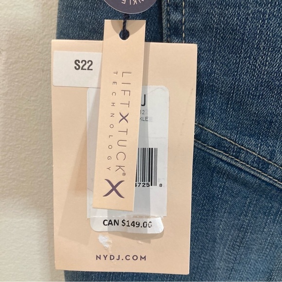 NYDJ Sz 14 Marilyn Straight Ankle Mid Wash Lift Tuck Technology Jeans NEW - Picture 12 of 16